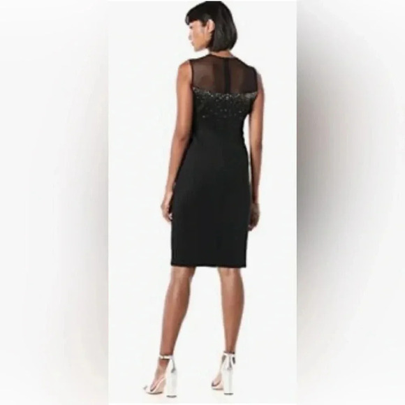 Calvin Klein Sleeveless Sheath with Illusion Neckline Sleeveless Dress Size 6 - Picture 4 of 7
